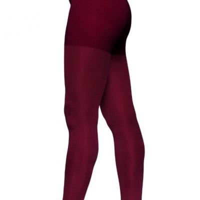 Berkshire Plus Size Easy on! Comfy Control Shine On Tights! Garnet Red Sz 1X/2X